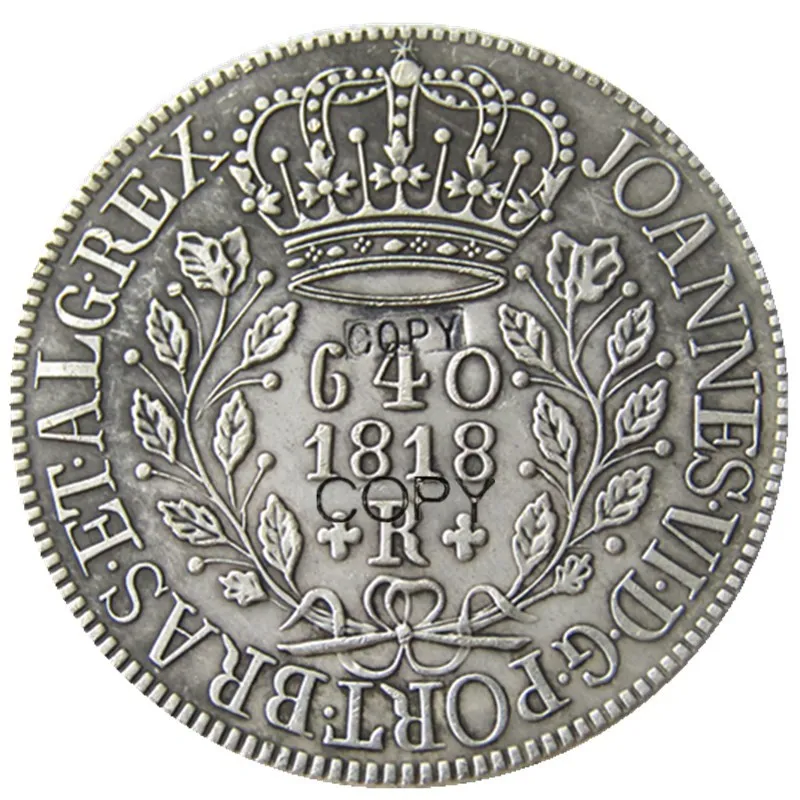 1818-1821 2шт Бразилия 640 Reis-Joao VI посеребренные копии монет