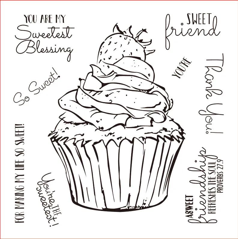 

14x14 ice cream Transparent Clear Stamps Silicone Seals for DIY scrapbooking photo album Card Making