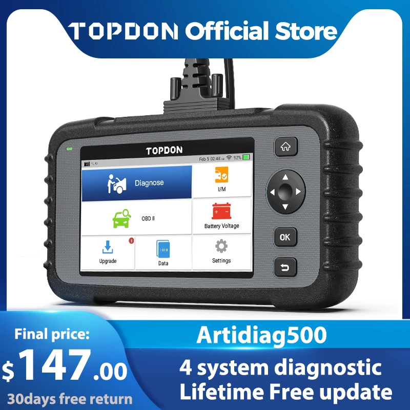 Topdon Artidiag500 Obd2 Scanner Car Diagnostic Tool Auto Scan