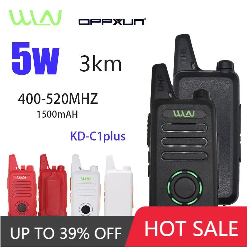 Hot 2PCS WLN KD-C1PLUS Walkie Talkie UHF 400-470 MHz 5W Power 16 Channel Kaili MINI handheld Transceiver C1PLUS Two Way Radio | Мобильные