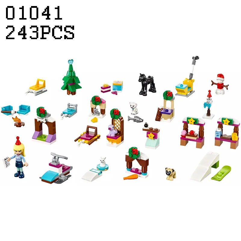 

243Pcs Fit Friends Princess 41326 Set Count down to Christmas Advent Calendar Figures Building Blocks Toys For Children 01041