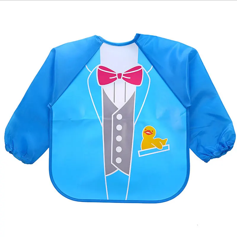 Suit Детские нагрудники с мультяшными животными; водонепроницаемый нагрудник для младенцев; нагрудник с длинными рукавами; детский передник с длинными рукавами; комбинезон; аксессуары для кормления - Цвет: Suit