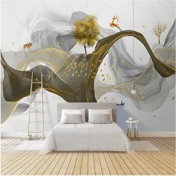 

milofi custom large wallpaper mural 3d modern abstract lines ink landscape landscape elk background wall