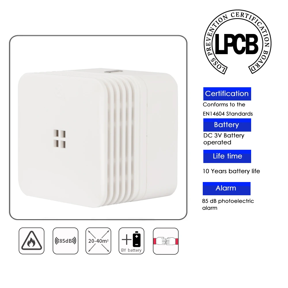 CPVan smoke detector CE EN14604 sensor detector rookmelder 10 jaar fire detector 85dB loud alarm smoke photoelectric sensor