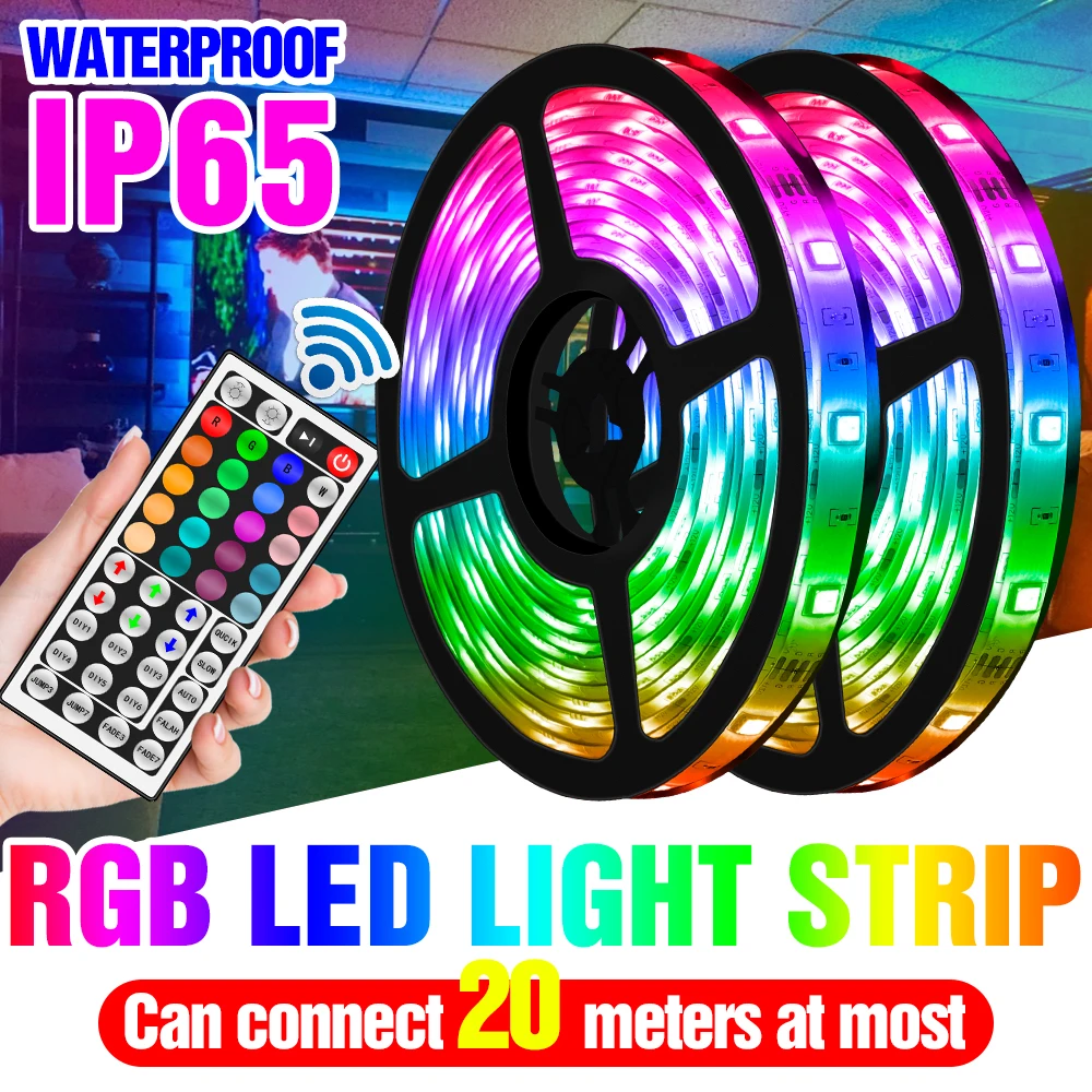 

Waterproof LED Flexible Ribbon RGB Strip Light 5M 10M 15M 20M Tape Diode EU US UK Plug Lamp Tape DC 12V DIY Colorful LED Lamps