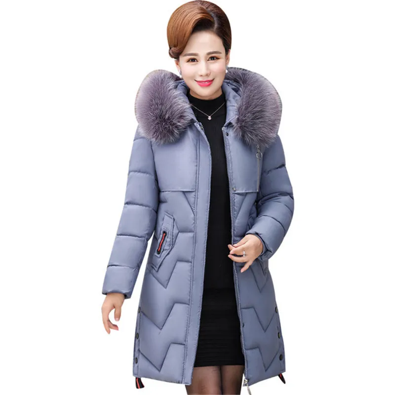 #*Cheap 2019 Plus size XL 5XL winter parkas middle aged female thicken cotton padded jacket women fur collar Hooded long warm coats G654