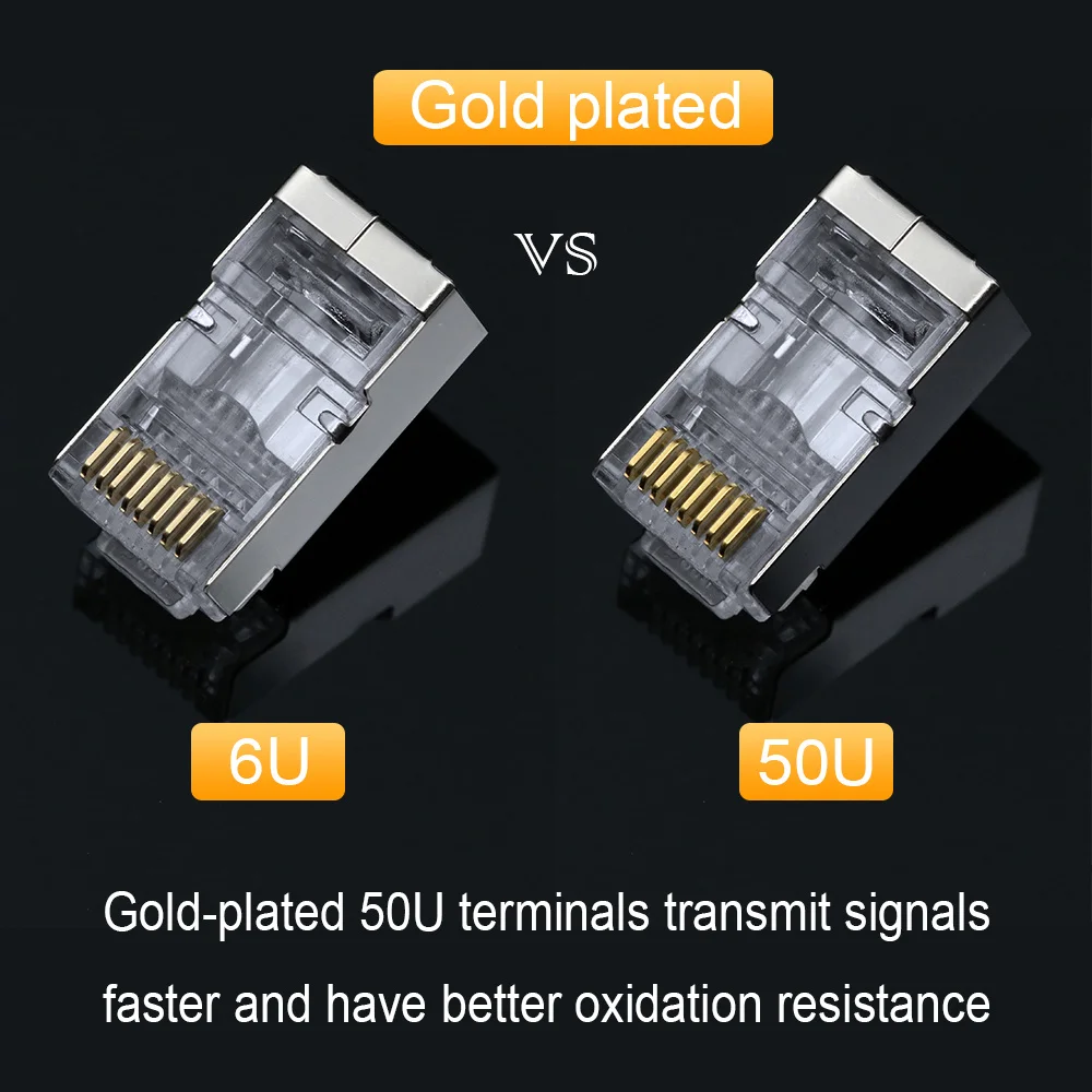 Xintylink Cat6 RJ45 Ethernet Cable Plug - High-Quality 8P8C Connector for Cat5e/6 Network LAN Internet Description Image.This Product Can Be Found With The Tag Names Computer Cables Connecting, Computer Peripherals, Connector, PC Hardware Cables Adapters