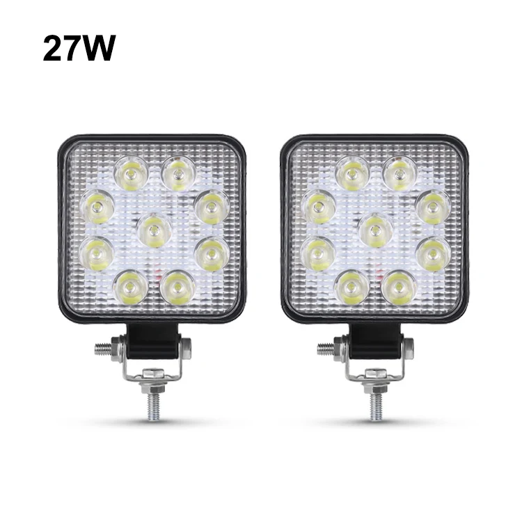 2pcs-27w-Lamp-Square Nlpearl 2 шт. 3 дюйма Автомобильный светильник в сборе 27 Вт 48 Вт светодиодный противотуманный светильник s для мотоциклов Автомобильный светодиодный светильник бар пятно внедорожный 4x4 грузовики трактора - Цвет: 2pcs-27w-Lamp-Square