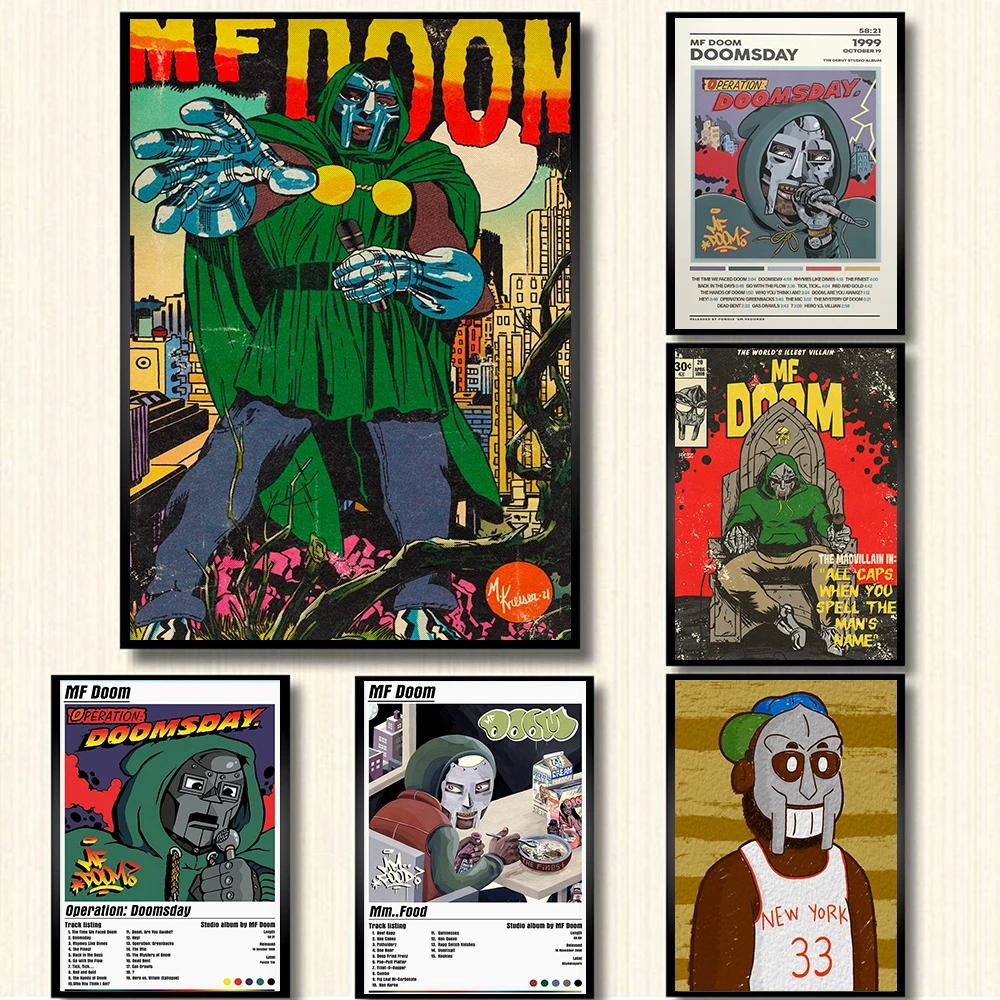 Постер Madvillain MF Doom с микрокристаллами Картина на холсте в стиле хип-хоп рэп