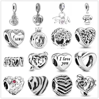 

925 Sterling Silver million love tree mom family Charm DIY fine beads Fit Pandora Charm silver 925 Original Bracelet Jewelry