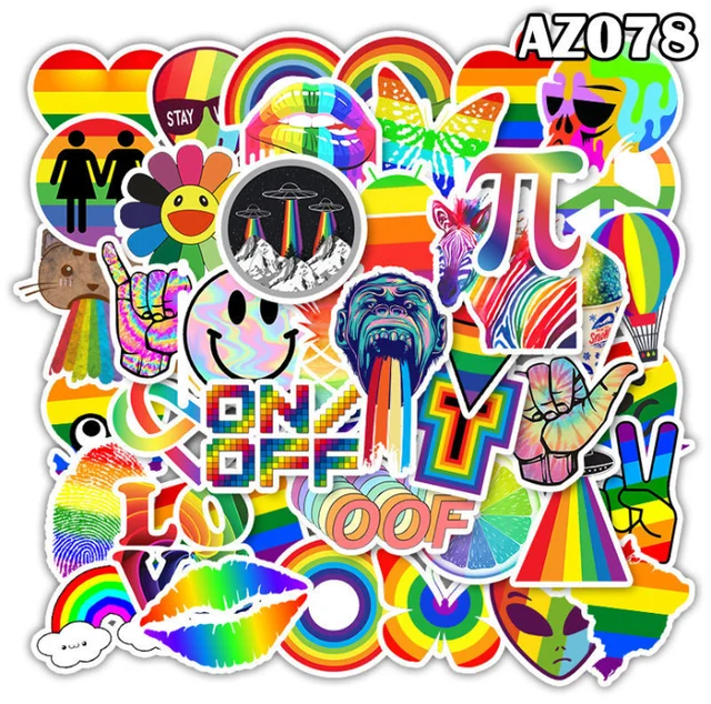 

VSCO Cartoon Sticker 50 Sheets Into PVC Iion Ice Snow Waterproof Stickers Scooter Car Refrigerator Suitcase DIY Graffiti Sticker