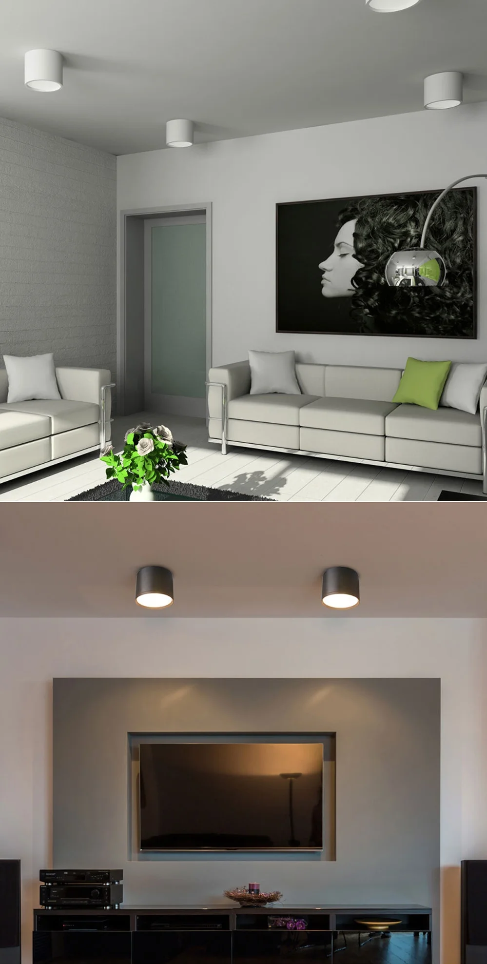 LED Downlight Surface mounted downlights Dimmable Ceiling Cylinder 5W 10W 15W for Bedroom,Living room,study,office,shop,Studio