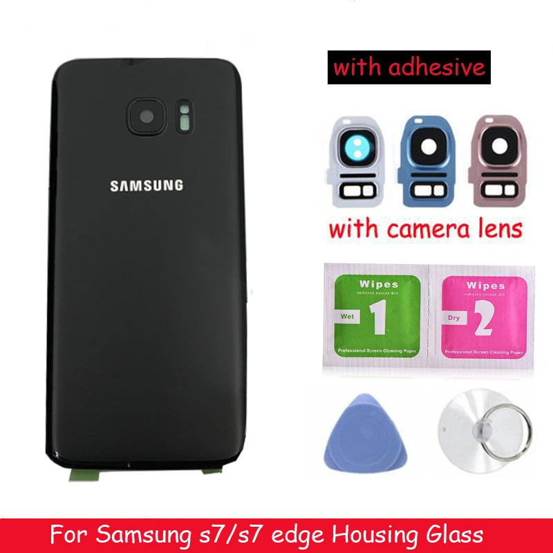 

New Rear Panel Glass Battery Back Cover For Samsung Galaxy S7 G930 / S7 edge G935 Battery Cover Glass With Camera Lens