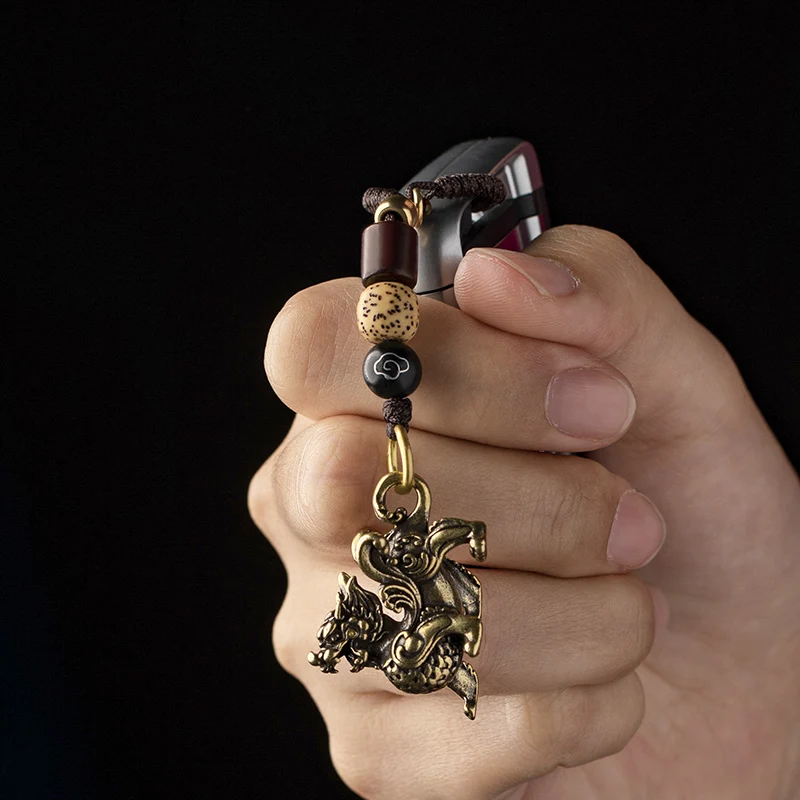 brass beast keychain rope pendant (5)