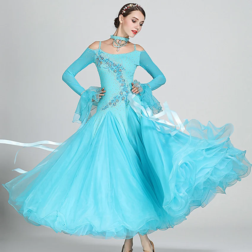 Стандартный бальный зал платье женские Бальные Танцевальные соревнования платья foxtrot платье для танцев Танго танцевальные костюмы Женская Одежда для танцев sequi