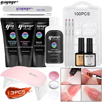 

Yayoge poly gel set nail polish quick building for nail extension a kit of gel lacquer UV LED gel varnish hard gel