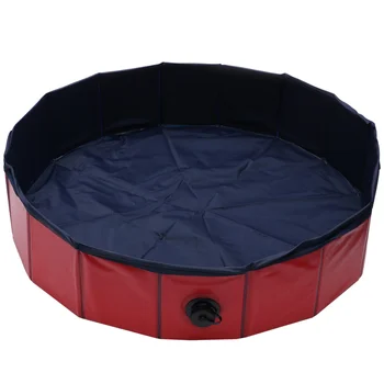 

Foldable PVC Pet Bathtub Portable Pet Swimming Pool Dog Cats Washer for Outdoor(Red/80x80cm)