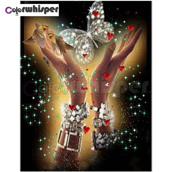 

Diamond Painting Full Square/Round Drill Hand Butterfly 5D Daimond Painting Embroidery Cross Stitch Crystal Mosaic Picture Z651