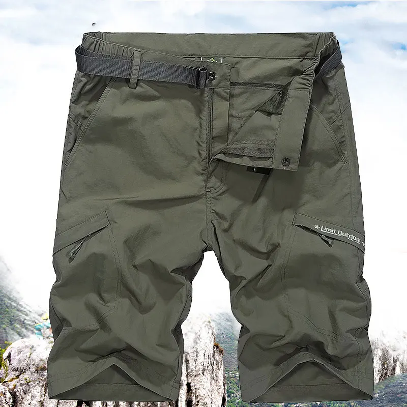 Summer Quick-drying Shorts Men Thin Half Trousers Loose Multi-Pockets Hiking Fishing Outdoor Leisure Militar Cargo Shorts M-5XL sport shorts men sport pants