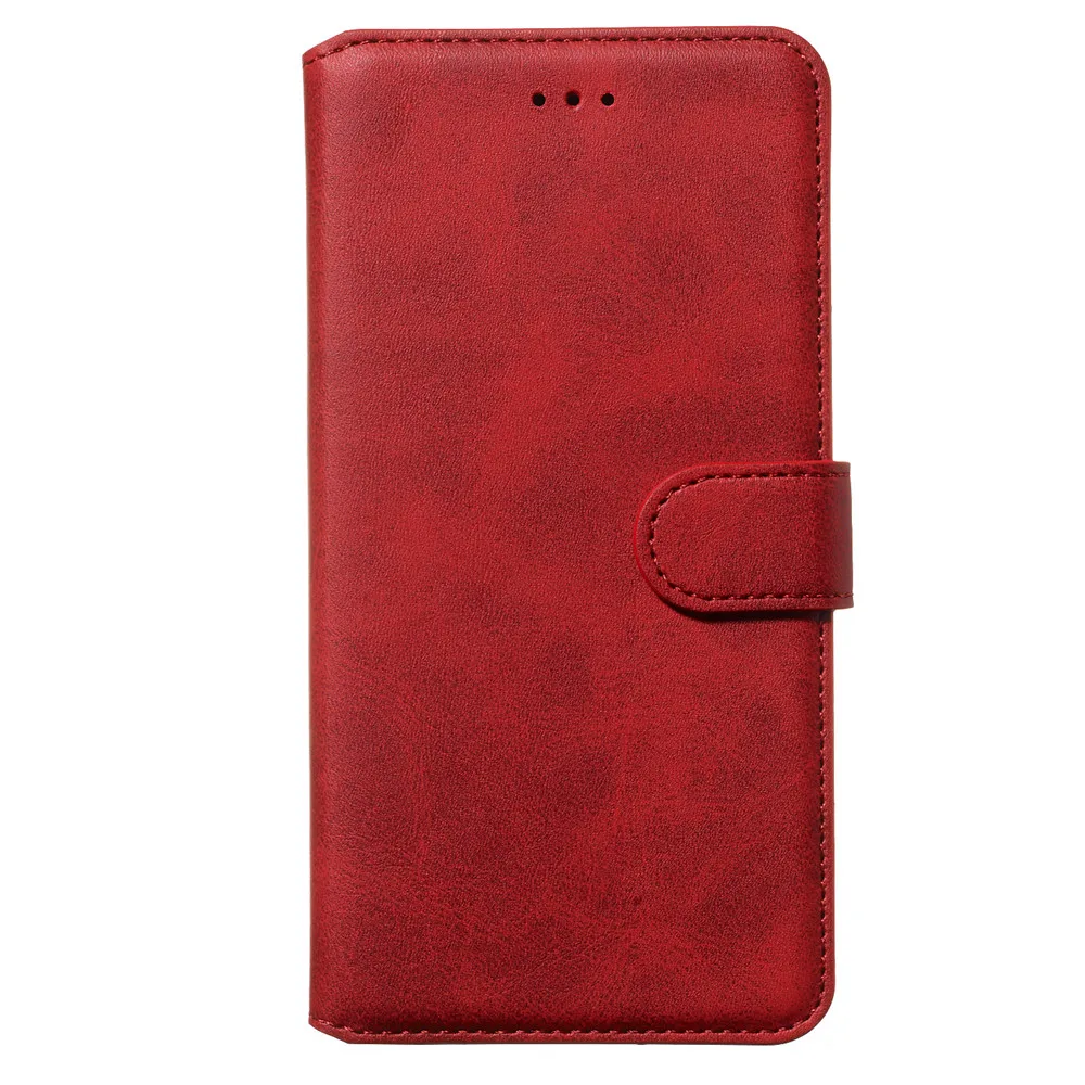 Простой PU кожаный чехол для iPhone 11 Pro 8 7 6S 6 Plus Флип Ретро держатель Стенд Бумажник Книга чехол для iPhone X XR XS Max чехол для телефона - Цвет: Красный