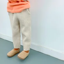 Детская зимняя вязаная штаны Для мальчиков ясельного возраста и девушка с длинным рукавом Чистая-цветная шерсть теплые брюки для девочек детские универсальные бабушка брюки От 1 до 6 лет