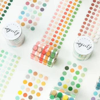 

INS New Style Round Dot Washi Tape Set Mini Point Tag Label Stickers Adhesive Decoration Marker for Planner Agenda To Do A6588