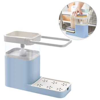 

Kitchen Sink Organizer Multifunctional Automatic Liquid Detergent Dispenser Sink Towel Holder Rack Household Cleaning Tools