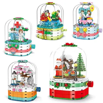 

Creative Educational Building Blocks Toys For Children 6Years DIY Present Christmas Theme Series Small Bricks 601090 B952