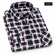 

high qualityPurple men's printed plaid fashion shirt men casual spring and autumn long sleeves Slim fit shirt cottonComfortable