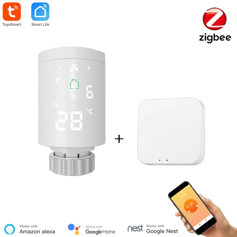 Smart Life Zigbee Smart TRV Radiator WiFi Radiator Actuator Programmable  Radiator Valve Tuya Smart APP Control Alexa Compatible - AliExpress