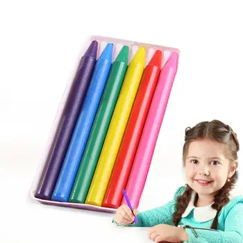 

6 Colors Kids Toy Crayons Non-toxic Safety Children Color Crayons Drawing Gift Easy To Erase Educational Kid Stationery