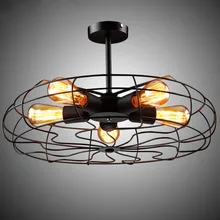 Промышленный Винтаж металлический вентилятор Форма потолочный светильник уникальный гостиной Потолочная люстра подходит для Освещение в помещении