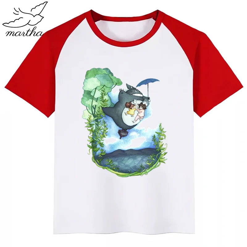 Totoro/Новинка Летняя детская футболка с принтом Футболка короткими рукавами и