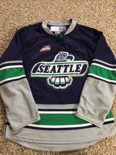 

Seattle Thunderbirds retro throwback MEN'S Hockey Jersey Embroidery Stitched Customize any number and name