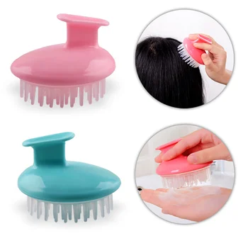 

2020 Handheld Silicone Scalp Shampoo Massage Brush Washing Shower Hair Comb Mini Head Meridian Massage Comb