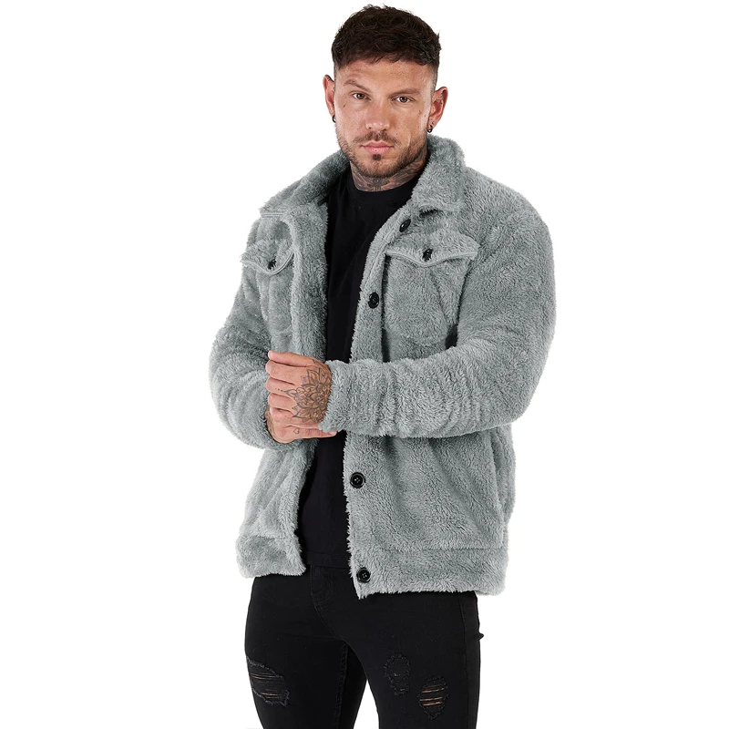 Gingtto jaquetas casaco masculino cardigan fuzzy casacos
