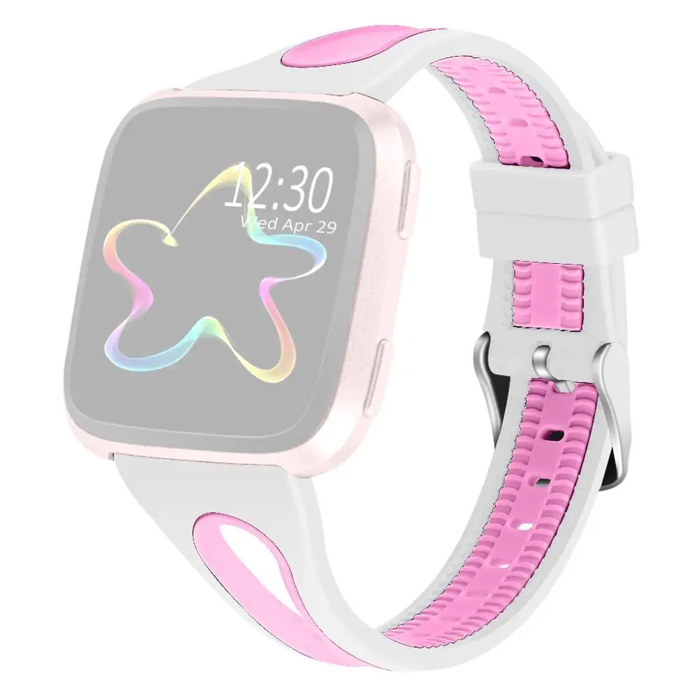 Мягкий силиконовый ажурный спортивный ремешок сменный для Fitbit Versa Lite унисекс