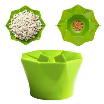 

Microwave Silicone Popcorn Bowl Kitchen Easy Tools Cooking Magic Household Tools Foldable Snacks Maker Container Popcorn P7N5