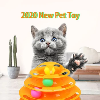 

Three Levels Pet Cat Dog cat Intelligence Amusement triple pay disc cat toys ball Training Amusement Plate
