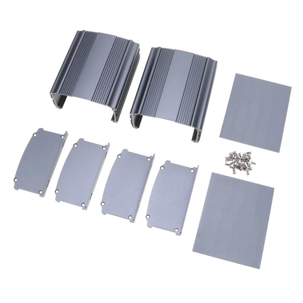 2-Pack Extruded Aluminum Electronic Power Enclosure PCB instrument Project Box Case DIY, 3.46 x 1.85 x 3.94 inch