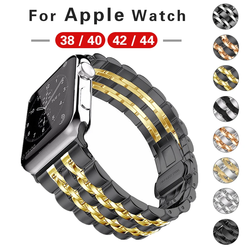 

Wrist Strap For Apple Watch Band Series 5 4 3 Stainless Steel Watch Accessories for iwatch 44 42 40 38mm Replacement Bracelet