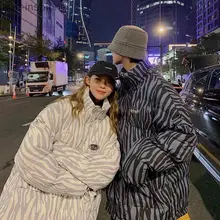Awe-inspirinng Down Padded Jacket Men and Women Winter Thickened Zebra Pattern Tooling Padded Jacket Trend to Keep Warm 2022