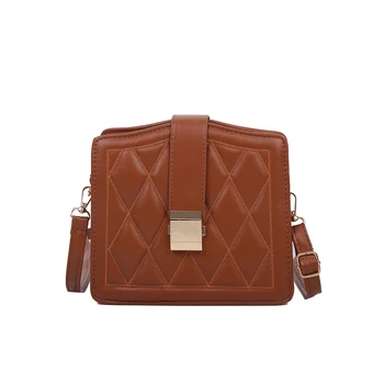 

Soft PU Leather Messenger Bag Fashion Square Shoulder Bag Solid Color Mobile Phone Pouch For Women Ladies