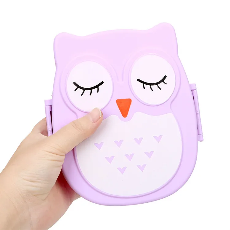 Cartoon Owl Food Container picnic Storage Boxes Portable Bento Box optional Student lunch box