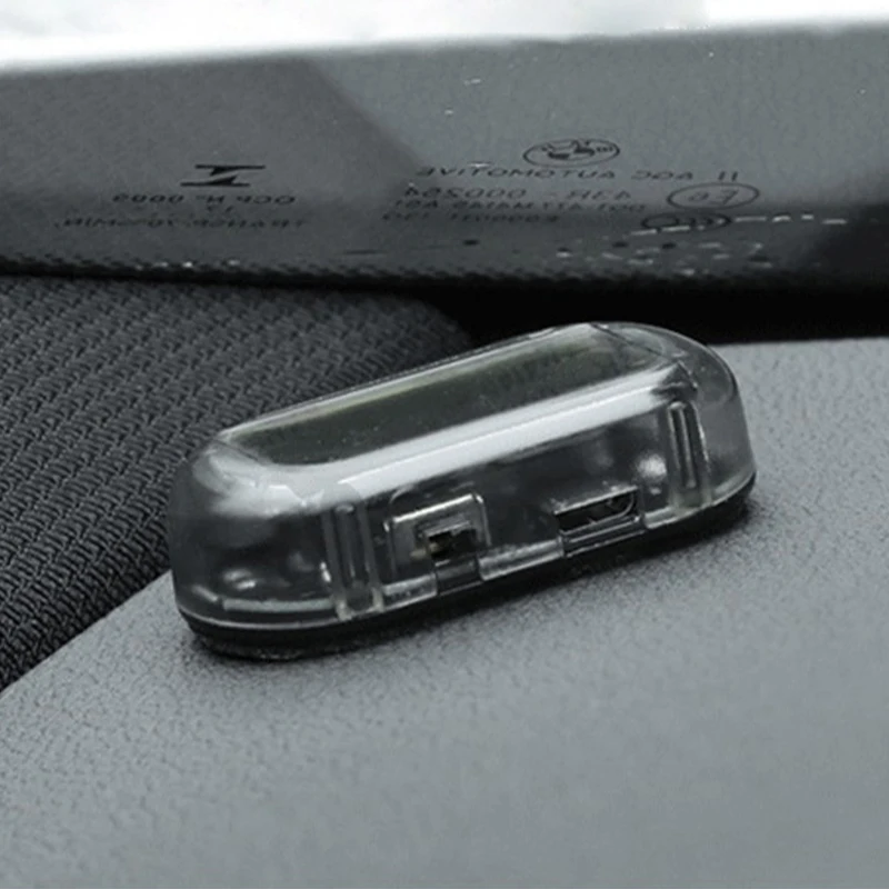 

1PC Solar Power Car Dummy Alarm Light Anti-Theft Warning Flash Blinking Fake LED Signal Light Red Blue Universal Caution Lamp