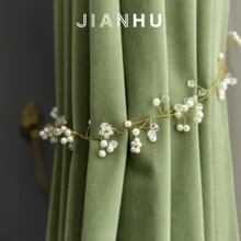 Rideaux Vintage en velours, motif cygne, vert Olive, vert foncé, pour salon, salle à manger, chambre à coucher 