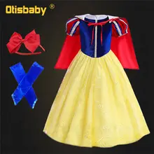 Высокое качество; кружевное платье принцессы Белоснежки для девочек; красный плащ; костюм Белоснежки на Хэллоуин для маленьких девочек; платья для дня рождения