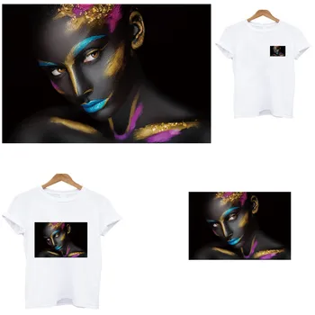 

Fashionable Afro beauty Girls patches applique on clothes heat-sensitive patches iron on transfers for clothing custom patch