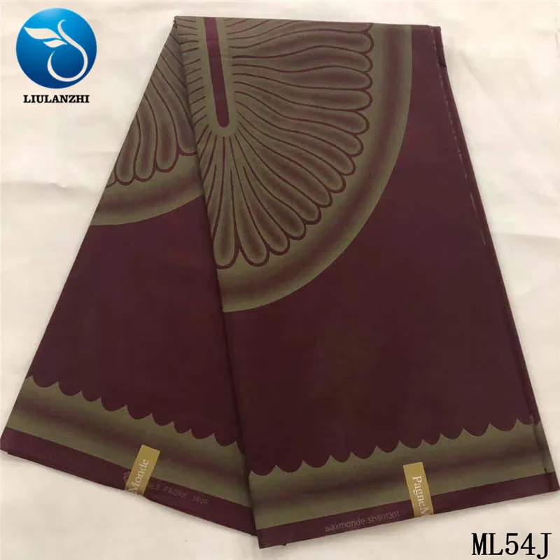 LIULANZHI настоящая восковая ткань 6 ярдов/партия Горячая нигерийский восковой хлопок для платья восковые принты ткань ML54J01-ML54J26