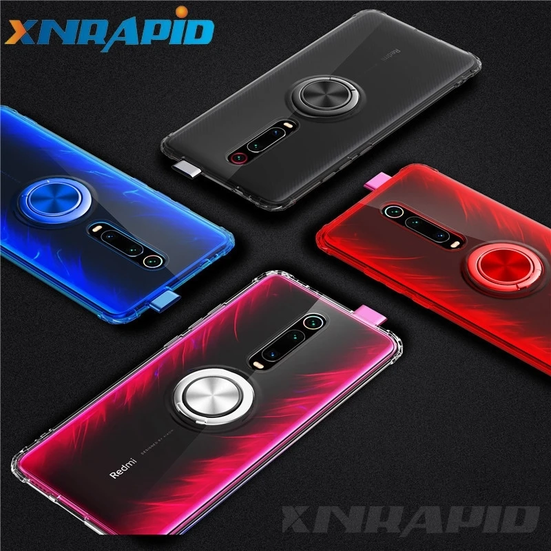 Для Xiaomi mi 9T Pro Red mi K20 Pro mi 9 SE mi 8 Lite 7A Note 7 Pro 7S Y3 чехол Прозрачный Мягкий ТПУ силиконовый чехол-держатель с кольцом